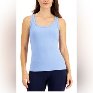 Jenni by Jennifer Moore Womens Solid Ribbed Tank Top,Vintage Blue,XX-Large